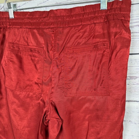 Ann Taylor LOFT Women’s Pant Trousers Size SP Rusty Red Drawstring Pants - Picture 8 of 9